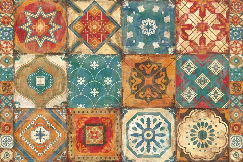 Moroccan Tiles - Wrapped Canvas Print Size: 12" H x 18" W