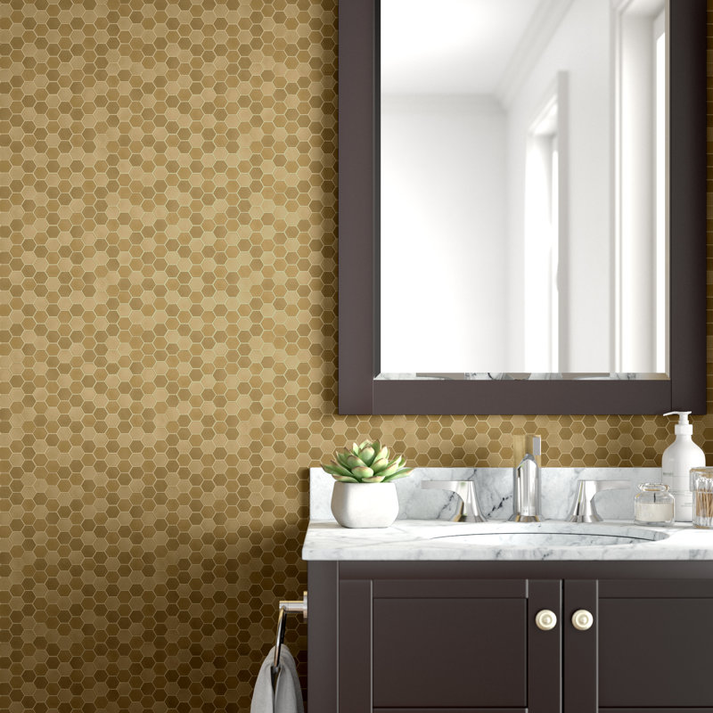 Wrought Studio Carruth Hexagon Tile 16 5 L X 20 5 W Peel And