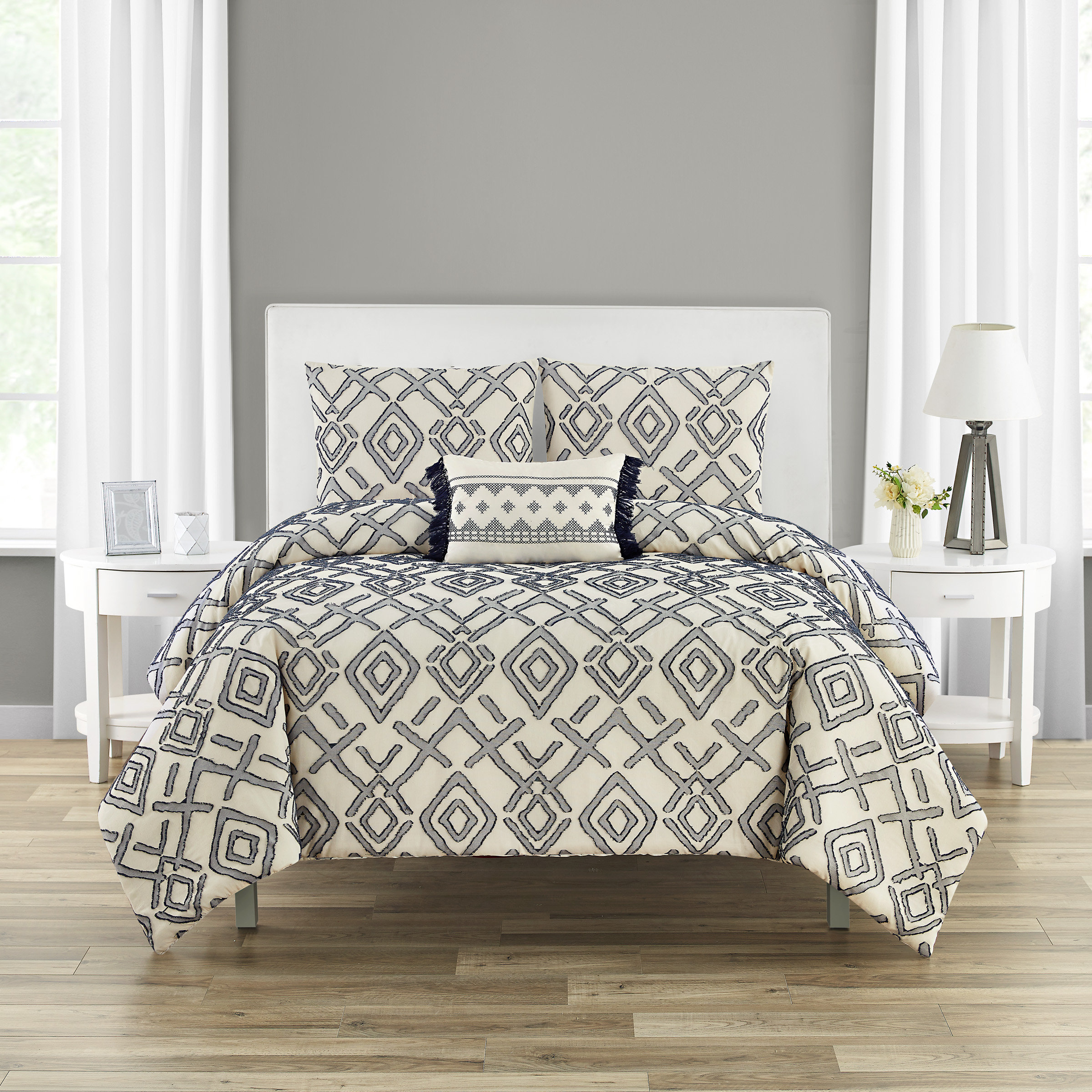 Foundry Select Ozuna Clipped Jacquard Cotton Comforter Set Wayfair