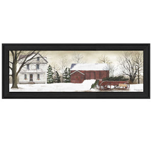 'Christmas Trees for Sale' Framed Print On Wood