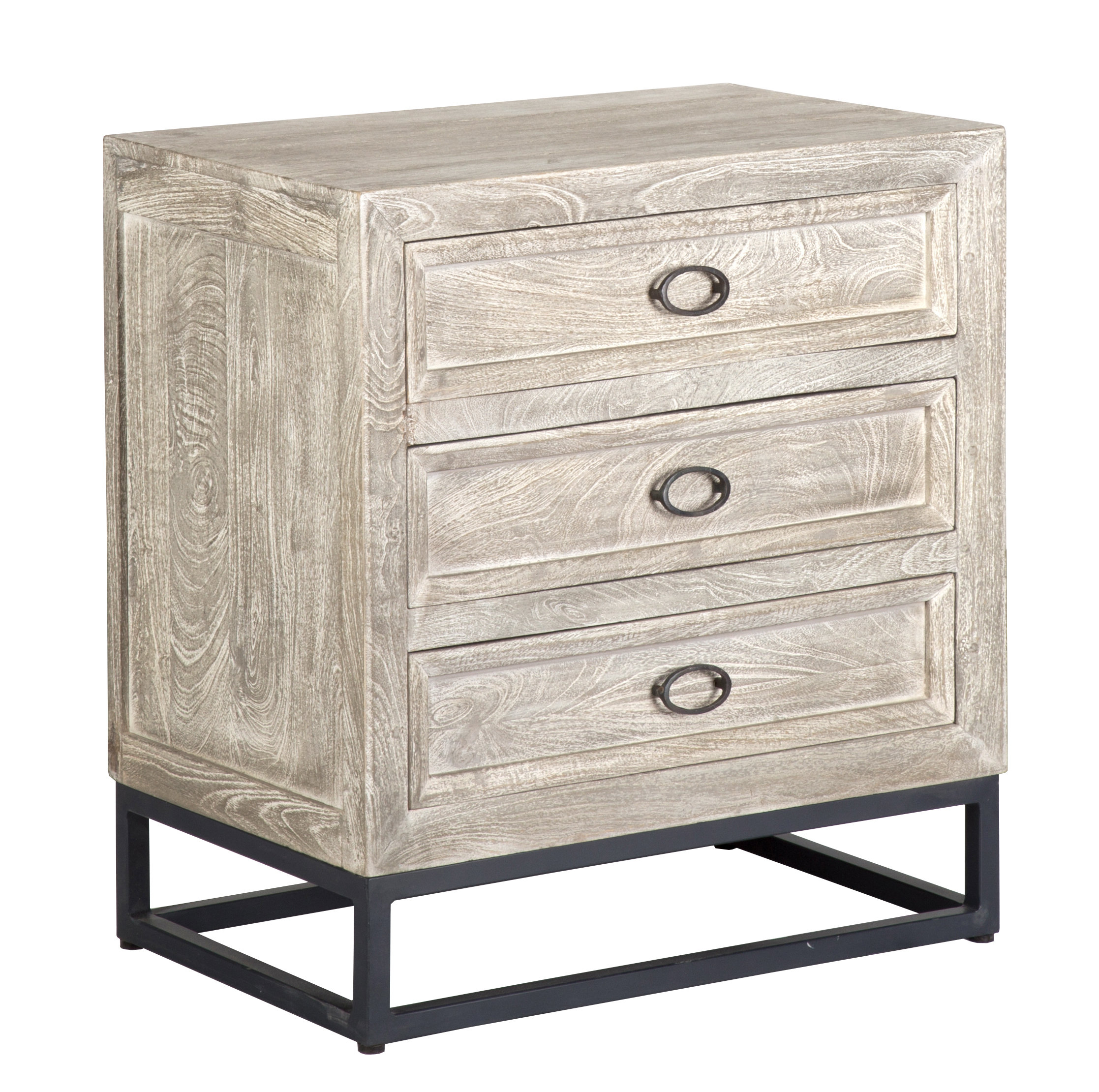 Gracie Oaks Mahomet 30'' Tall 3 - Drawer Solid Wood Nightstand in ...