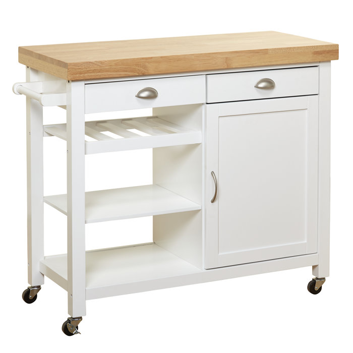 Breakwater Bay Nathaly Kitchen Cart With Wood Top Reviews Wayfair Ca Nathaly Kitchen Cart With Wood Top