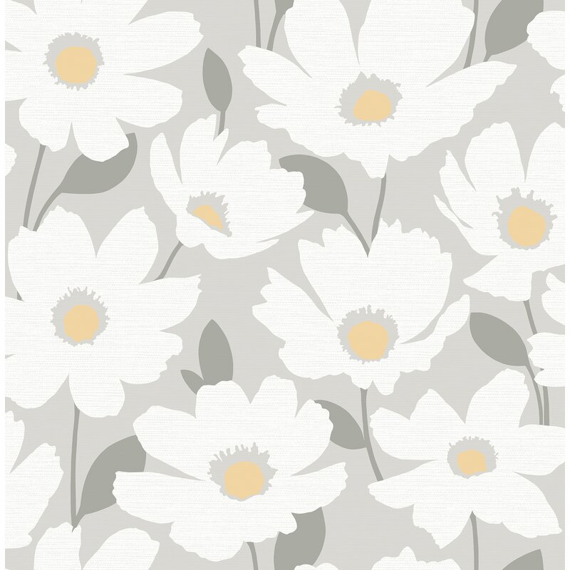 Grey floral wallpaper Idea