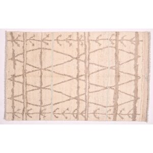 One-of-a-Kind Moroccan Hand-Knotted Beige Area Rug