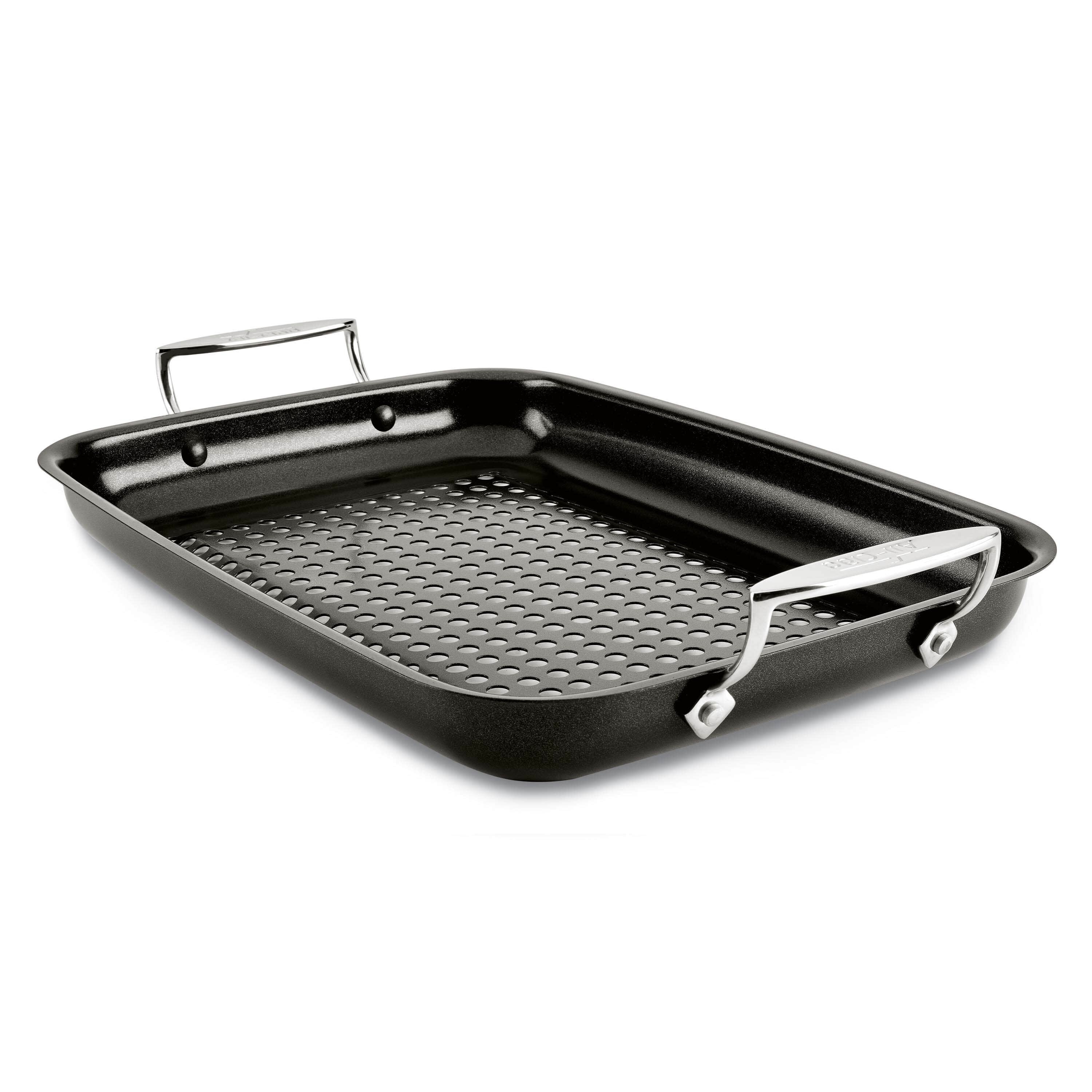 All-Clad Outdoor Roaster.16" x 12" x 1 1/2"  with All-clad Oven Mitts 