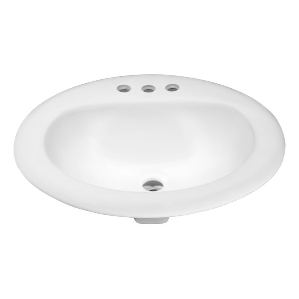 Cadenza Vitreous China Oval Drop In Bathroom Sink With Overflow