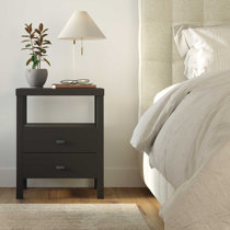 Night Stand Black Nightstand Drawer End Side Table Bedroom Bedside Furniture 
