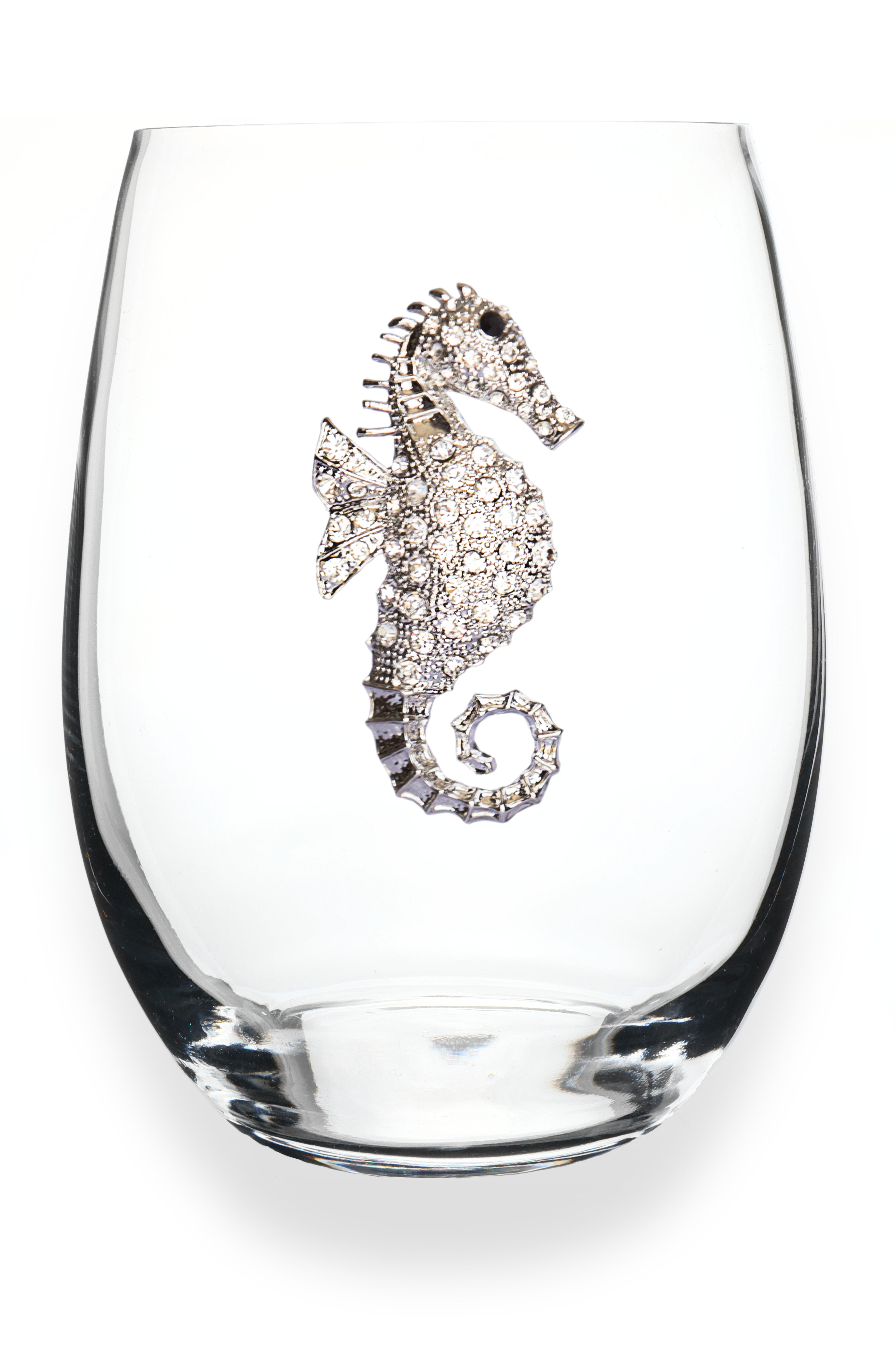 Seahorse Painted Beach Drinking Glasses Ocean Decor Stemless Wine Glasses Unique 
