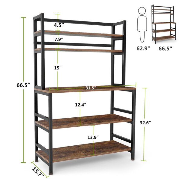 17 Stories Delcastillo 31.5'' Steel Standard Baker's Rack with ...