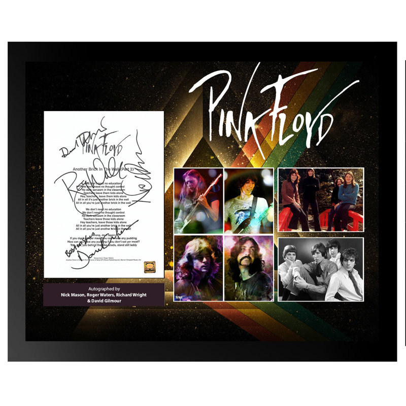 Luxewest Autographed Lyric Pink Floyd Comfortably Numb Framed