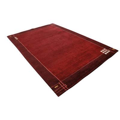 Jen Reed Bathroom Area Rug Jen Hand-Knotted Wool Red Area Rug