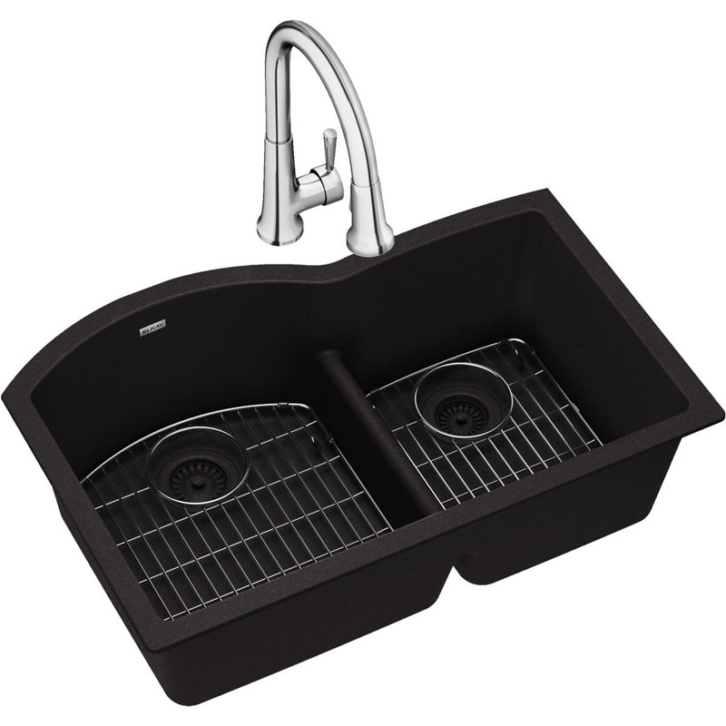 Elkay Quartz 33 L X 22 W Double Basin Undermount Kitchen Sink With Faucet Reviews