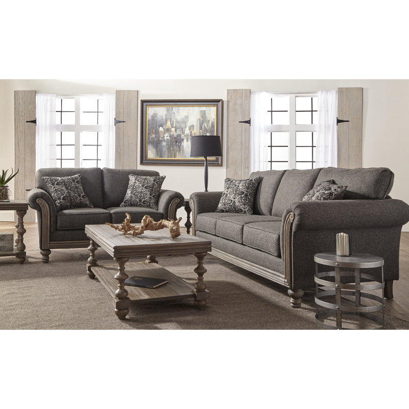 alcott hill hubbert contemporary textured fabric wood frame leather