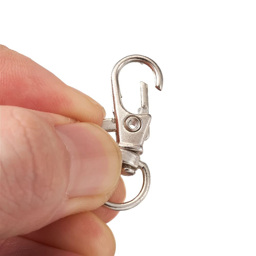 60pcs Key Chain Clip Hooks Swivel Clasps Lanyard Snap Hooks with Split Key Rings