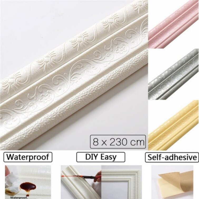 2.3M Waterproof 3D Pattern Self Adhesive Wall Stickers Removable Sticker Decor 