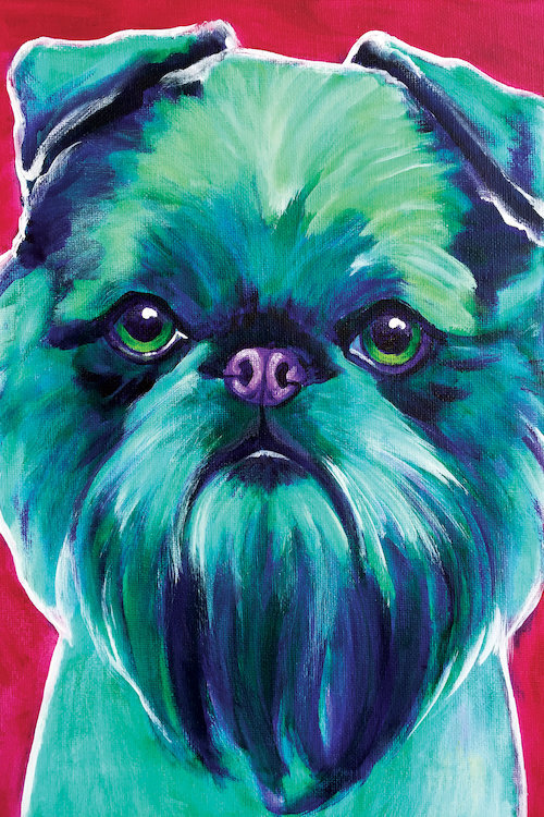 East Urban Home Bottle Green Brussels Griffon Painting Print On Canvas Wayfair