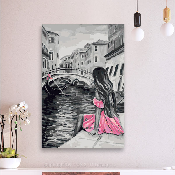 17 Stories Diy Venice A Girl In A Pink Dress Painting On