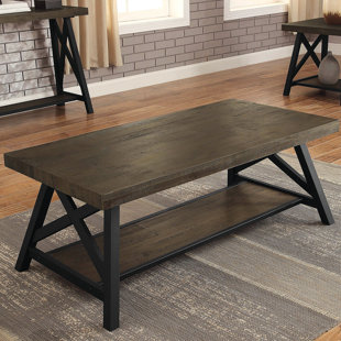 Lianna X-Shape Support Coffee Table by Gracie Oaks