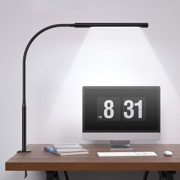 High Brightness LED Sources 2 in 1 LED Desk Lamp and Clamp Table lamp 10W,Intelligent Memory Function Multi Angle Rotation,3 Color Modes Adjusting Stepless Dimming Eye Care 