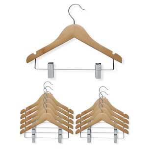 High-Grade Wooden Childrens-Kids Hangers 10 Pack Smooth Wood Baby Hangers 