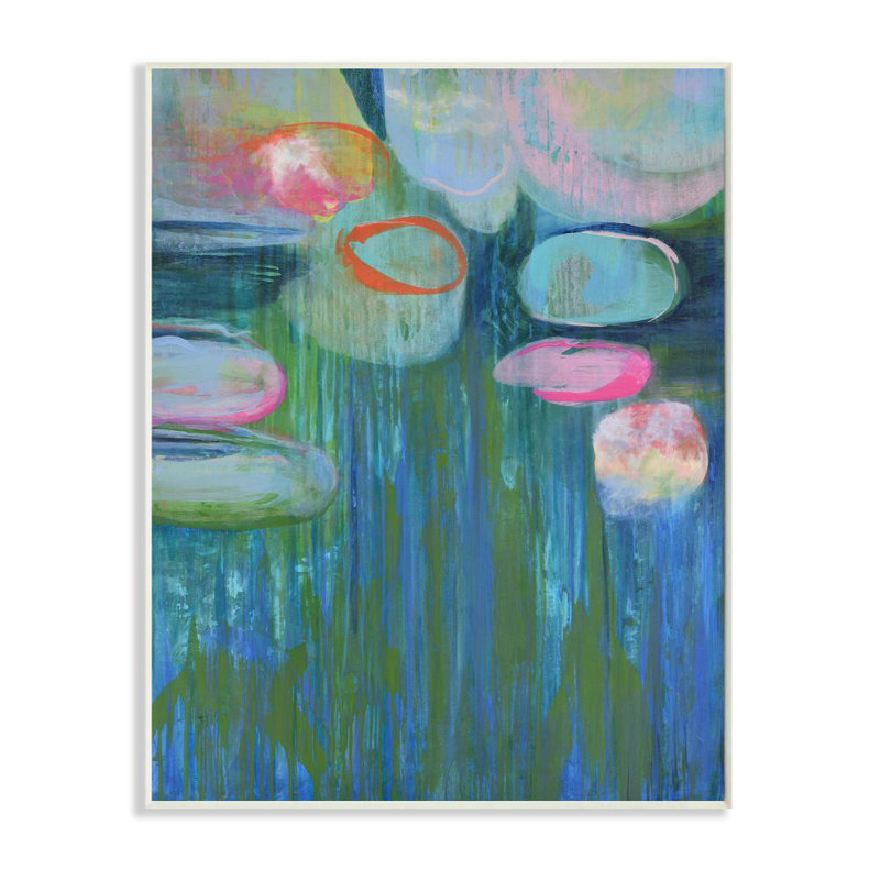 Winston Porter Pond Lily Pads Green Blue Abstract By Third And