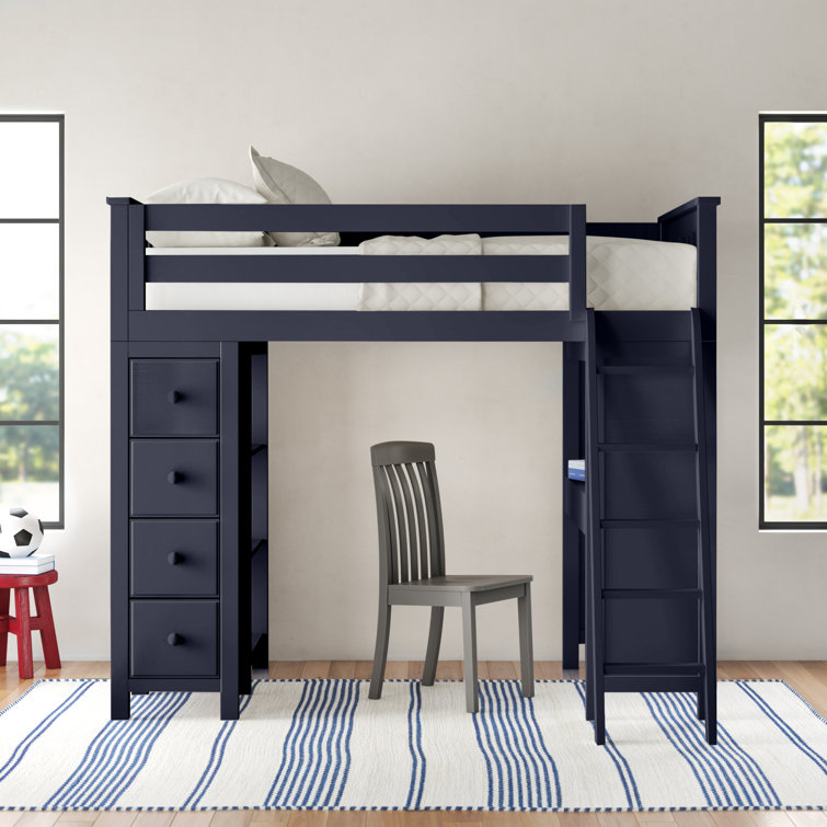 Three Posts™ Baby & Kids Ayres Twin Solid Wood Platform Loft Bed with