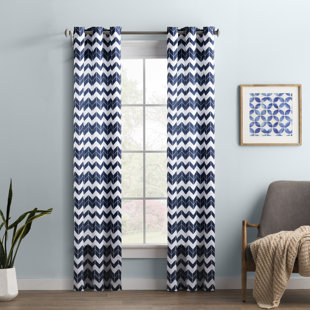 Blue Chevron Curtains Drapes You Ll Love In 2020 Wayfair