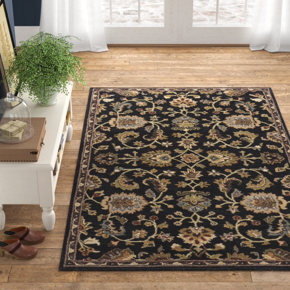 Wanda Oriental Handmade Tufted Wool Navy Dark Green Area Rug Reviews Birch Lane