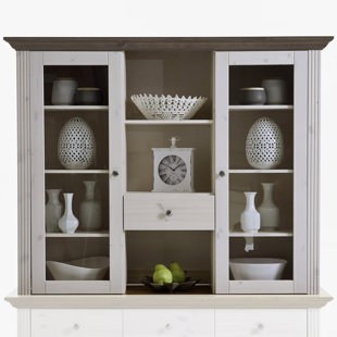 Monaco Solid Wood Display Cabinet By Beachcrest Home For Monaco Solid Wood Display Cabinet