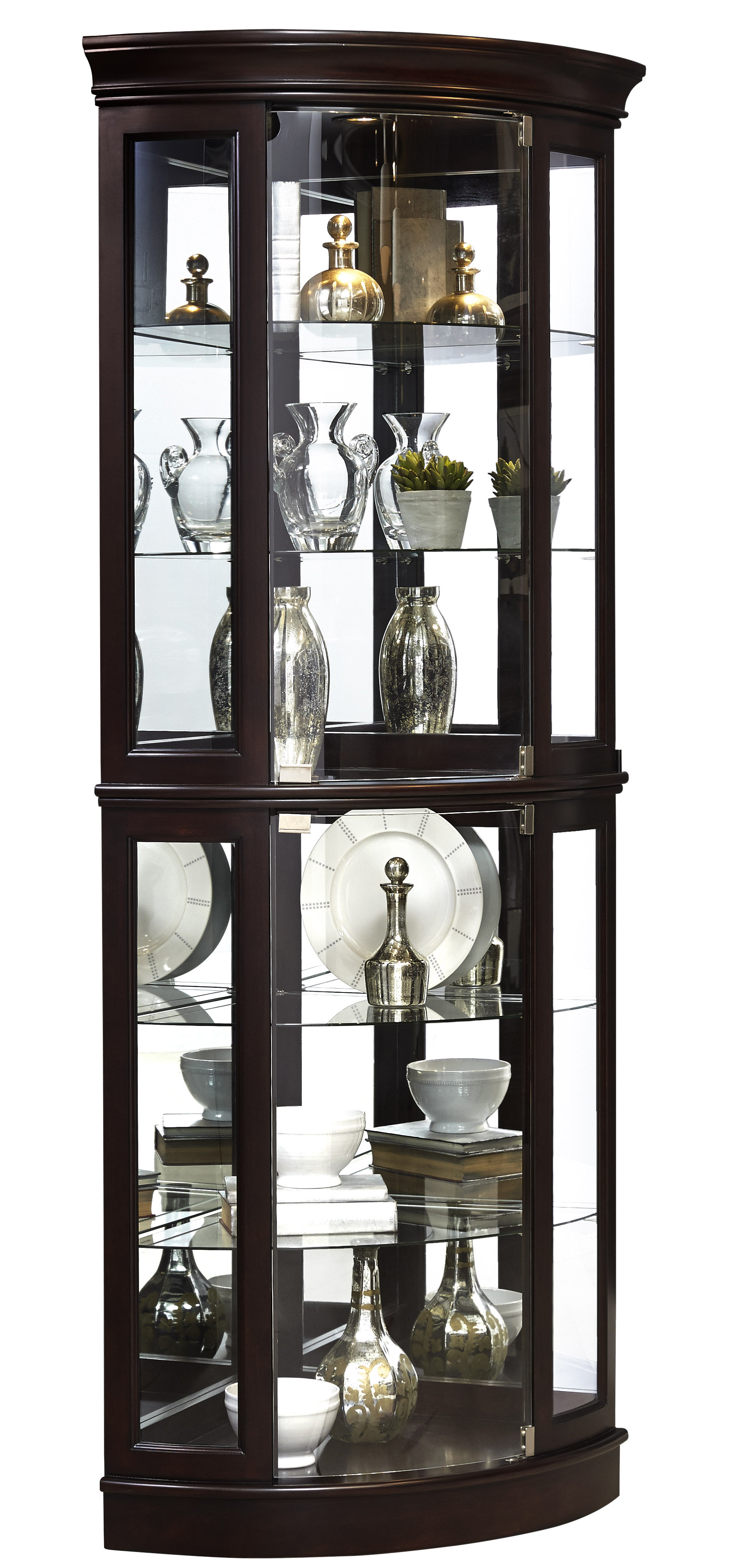 Darby Home Co Blakeway Lighted Corner Curio Cabinet Reviews Wayfair