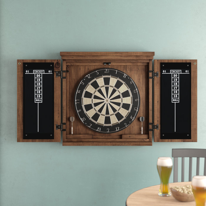 Loon Peak Spring Grove Bristle Dartboard Cabinet Set With Darts