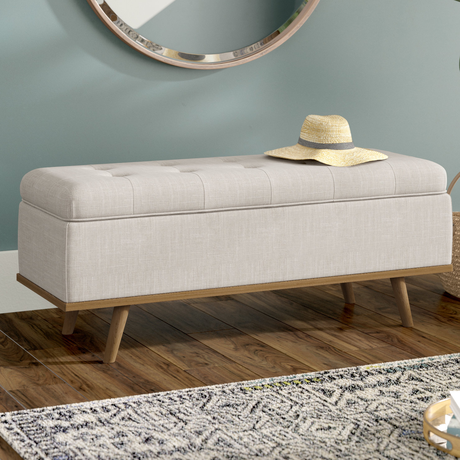 AllModern Davina Upholstered Flip Top Storage Bench & Reviews Wayfair