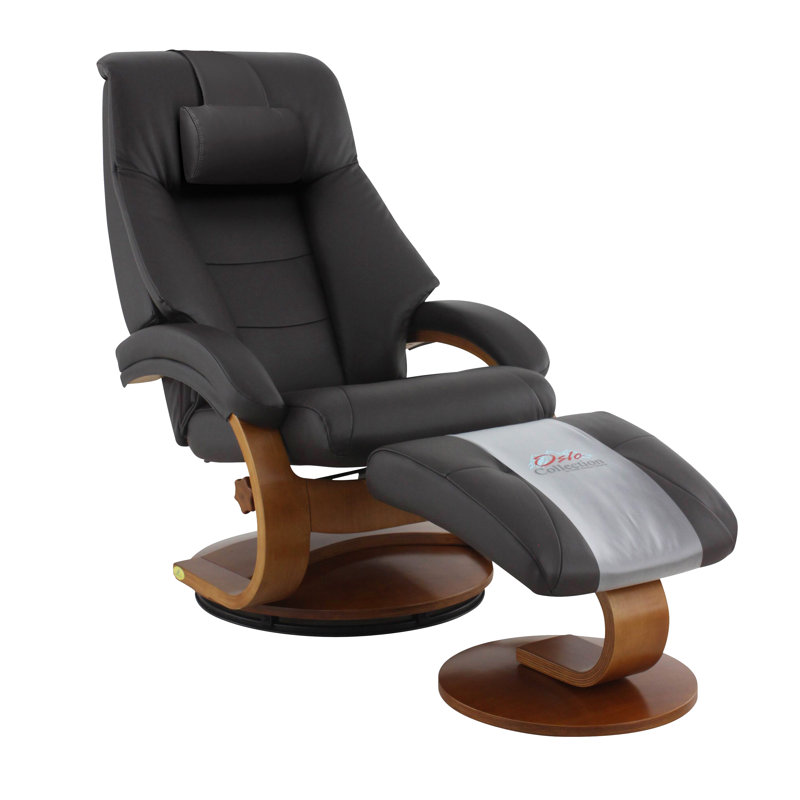 Red Barrel Studio Flathead Lake Lounge Leather Manual Recliner With Ottoman Reviews Wayfair