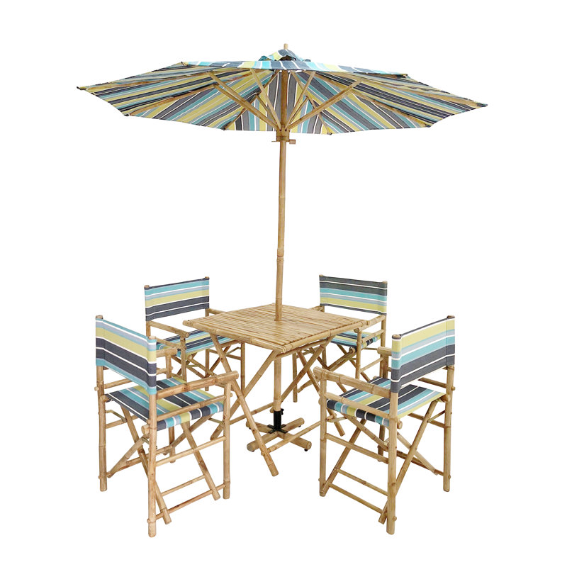 Bayou Breeze Jamestown Patio 5 Piece Dining Set With Umbrella Wayfair