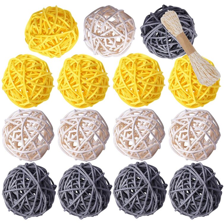 15pcs Rattan Wicker Ball Decorations Ornaments Wedding Christmas Party Table