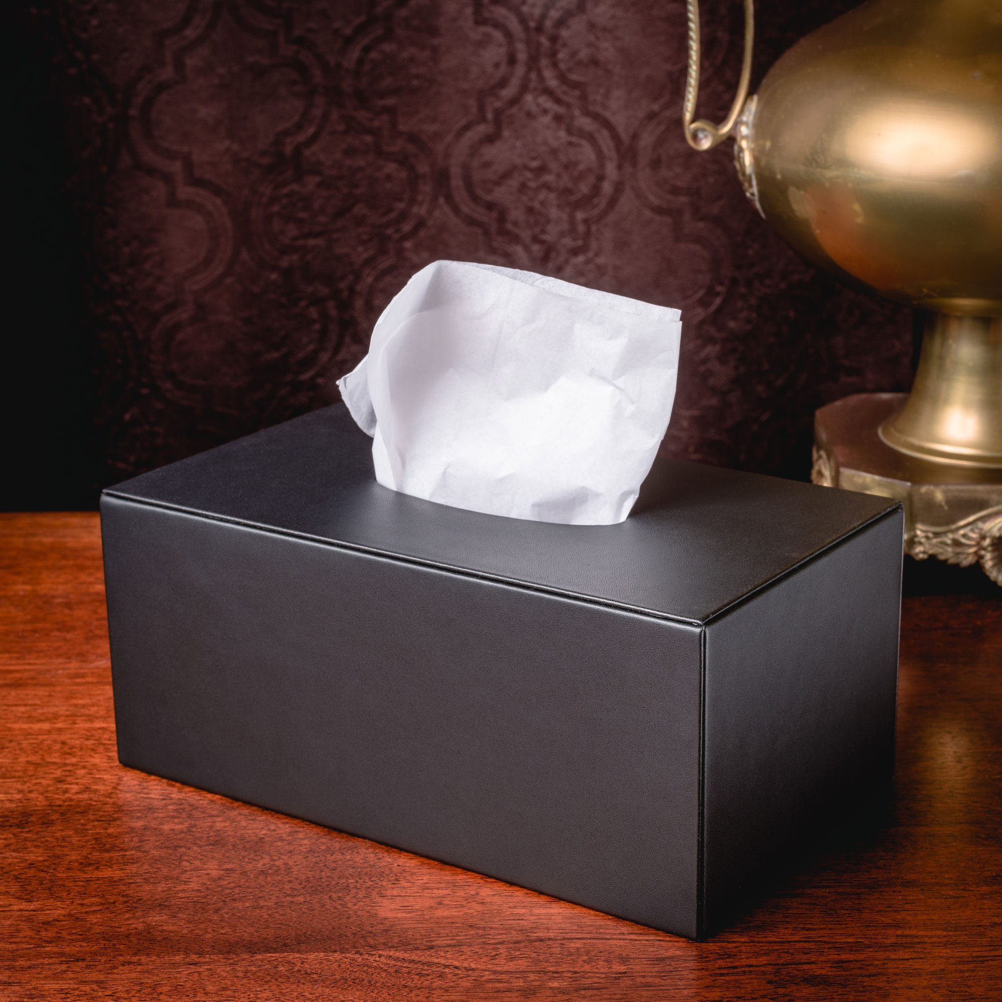 leather tissue box