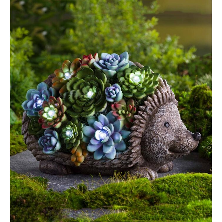 New Decoration Figurine 6.5x4.75 inchs Resin Flower Hedgehog
