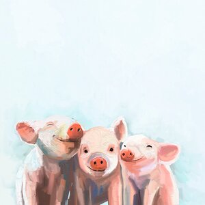 Three Little Piggies by Cathy Walters Paper Print