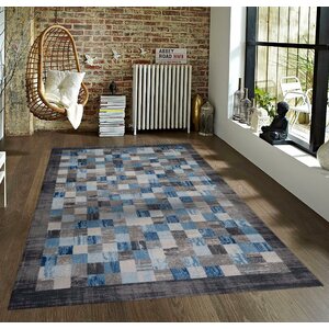 Bennet Gray/Blue Indoor/Outdoor Area Rug