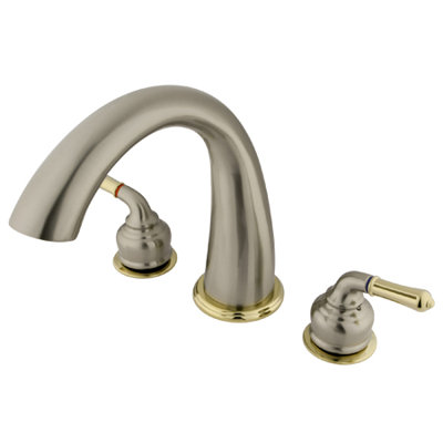Kingston Brass Roman Double Handle Roman Tub Faucet Finish Brushed