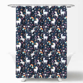 East Urban Home Elena David Sparkly Unicorn Single Shower Curtain Wayfair
