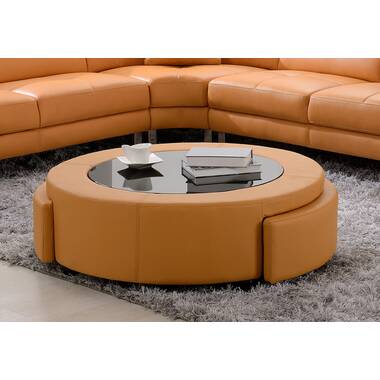 rithland pedestal coffee table with storage