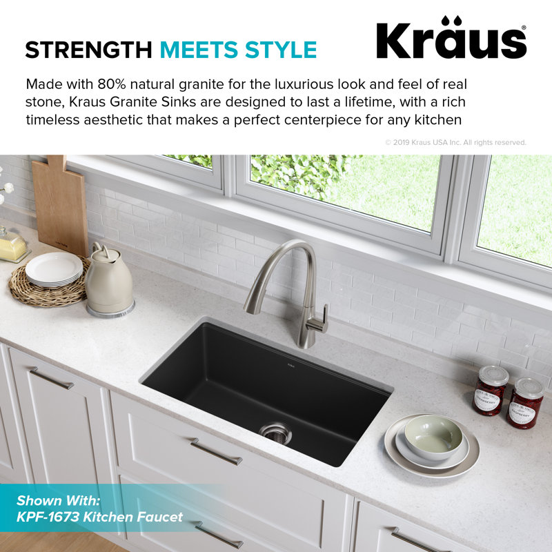 Kraus Evier De Cuisine Encastrable Avec Crepine L 30 5 Po X L 17 Po Et Commentaires Wayfair Ca