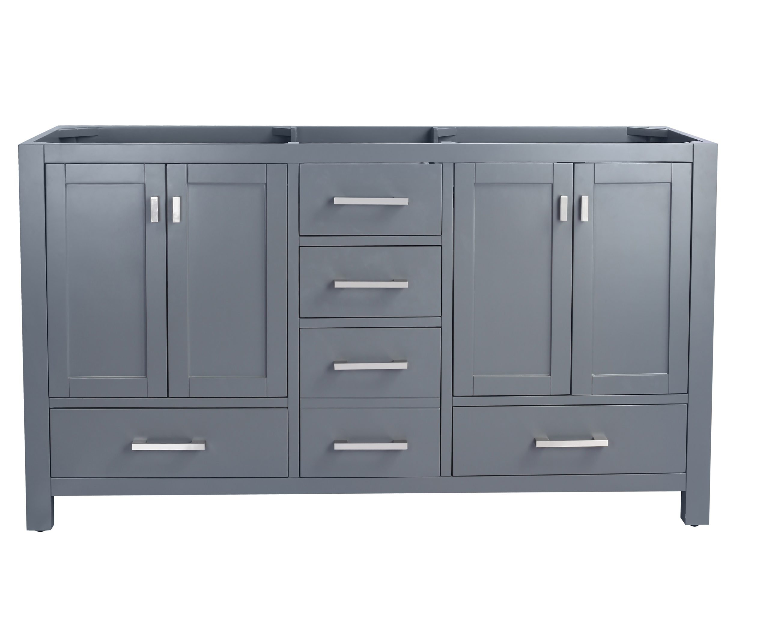 PCG Collection 59.1" Double Bathroom Vanity Base only in Gray Wayfair