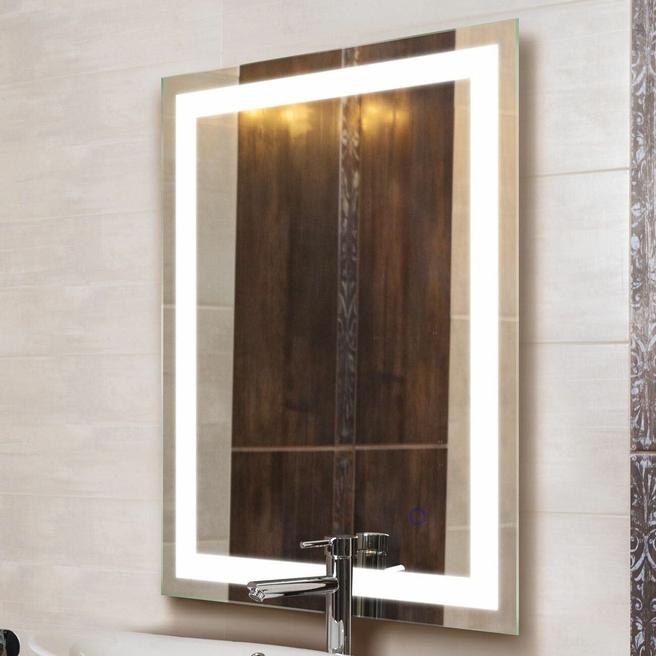 wall mounted lighted makeup mirror