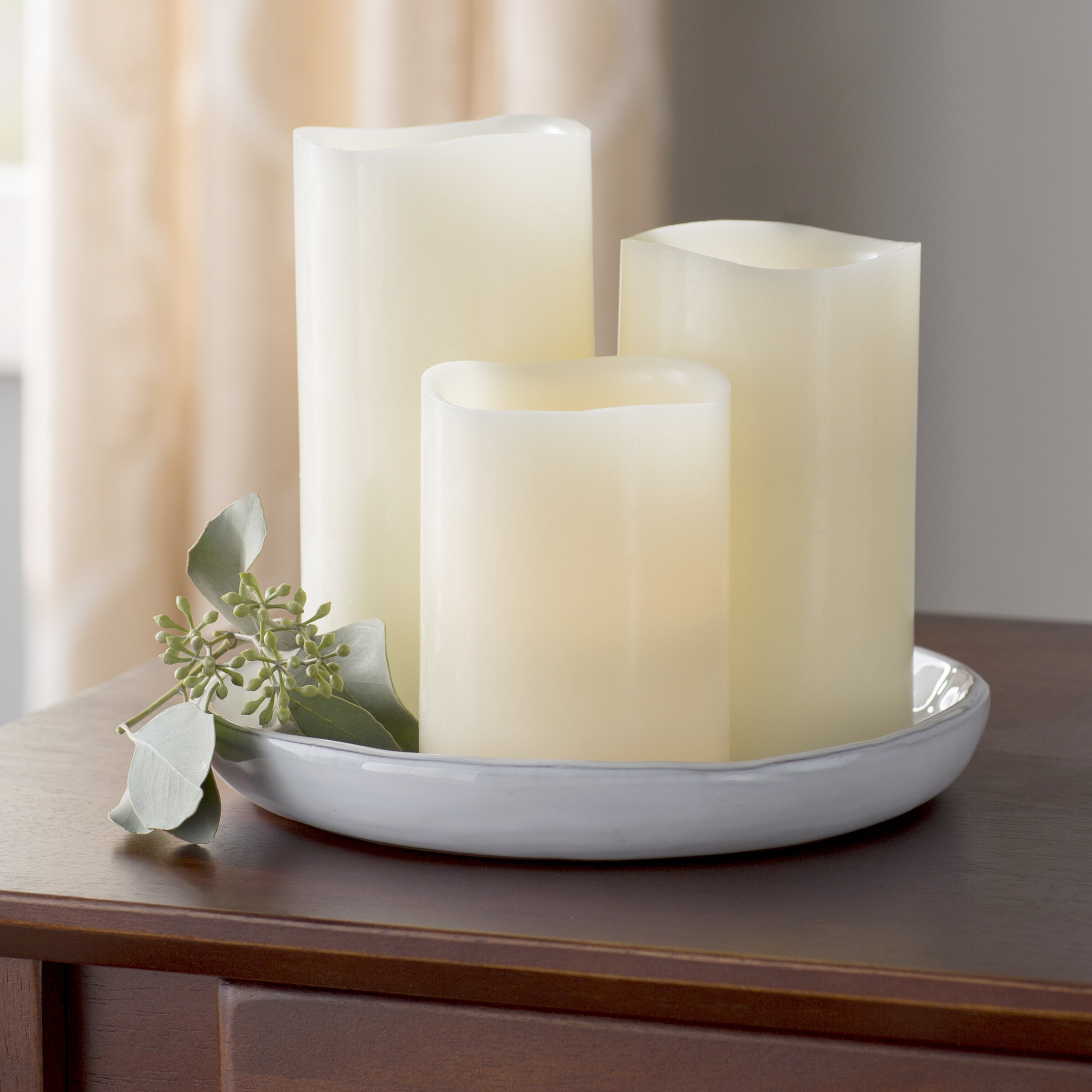 flameless wax pillar candles