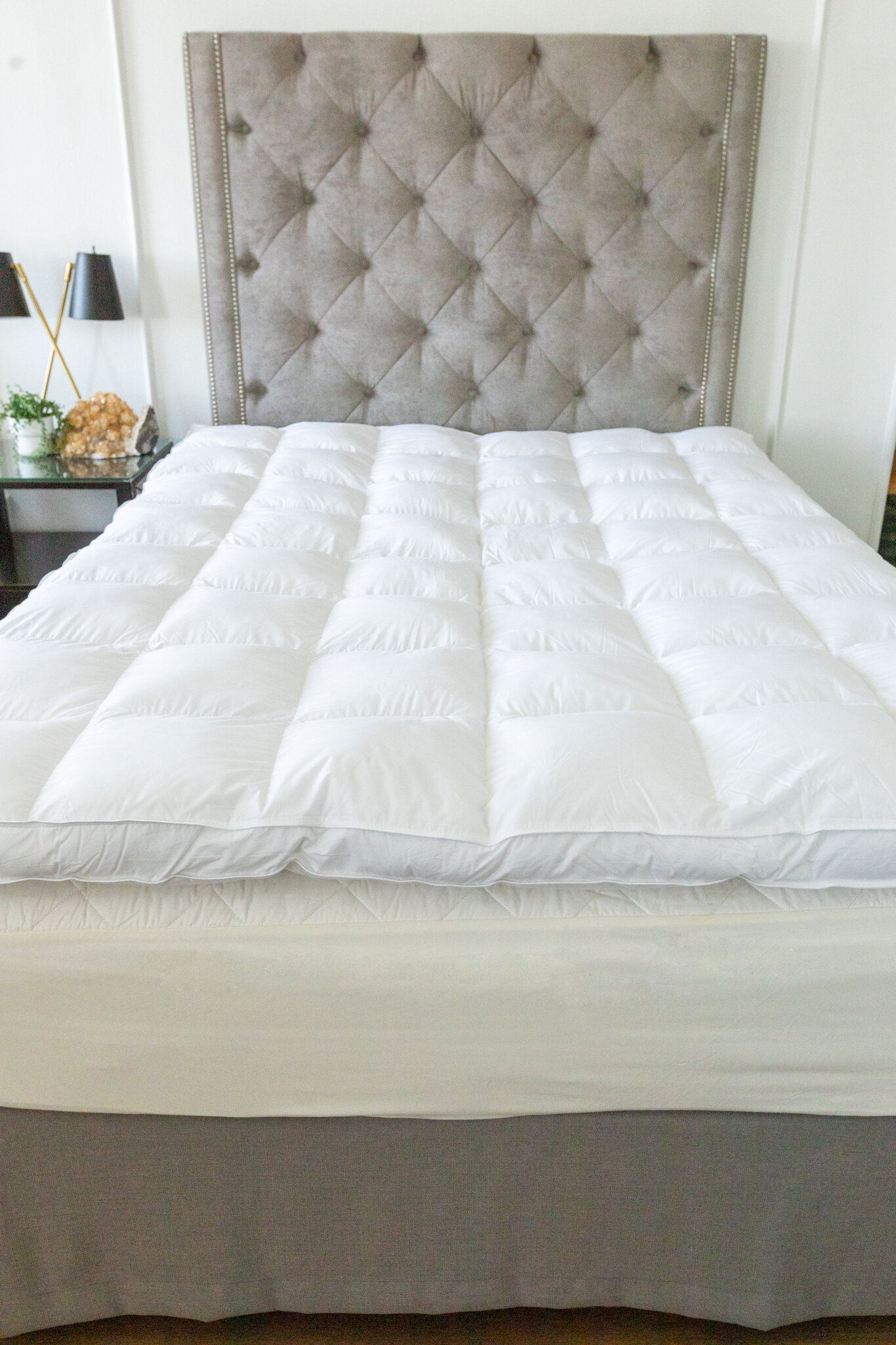 Queen Size Bed Duck Feather Down Mattress Pillowtop Topper Bedding 