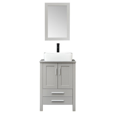 Rutland 24" Single Bathroom Vanity Set with Mirror with Sink