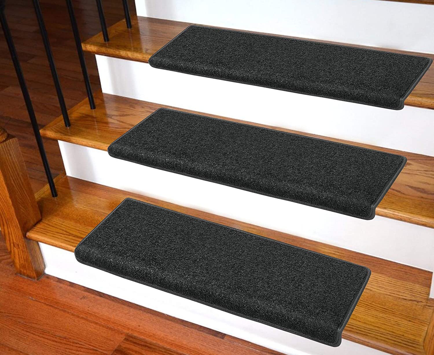 Indoor & Outdoor Bullnose Rubber Non-Slip Stair Treads 30 x 10-0.3 Thick