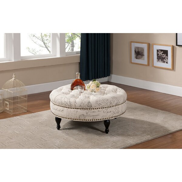 Ophelia Co Freudenburg French Script Tufted Cocktail Ottoman Wayfair